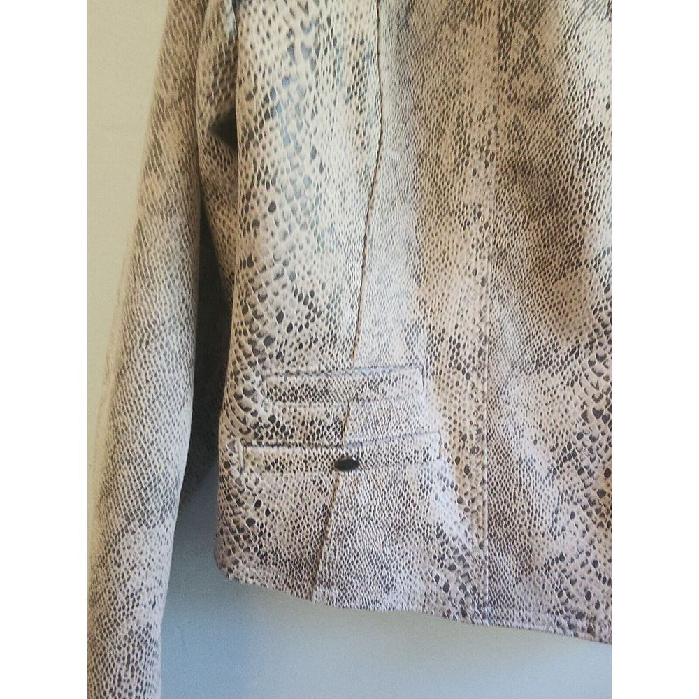 Haute Monde Women's Sz XL Full Zip Snake Skin Print Moto Motorcycle‎ Jacket - Picture 3 of 6